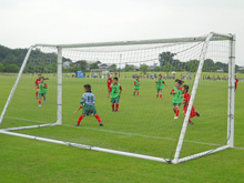Children playing soccer